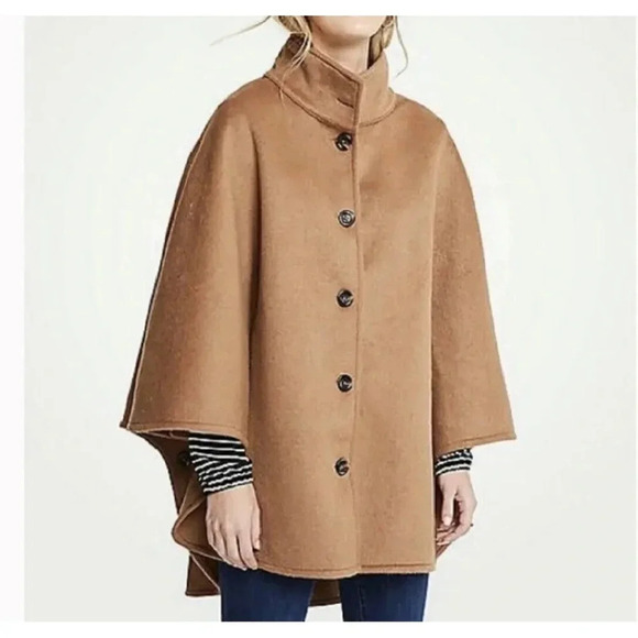 Women's Wool Blend Cape Coat Extravagant collar luxury - Picture 2 of 9